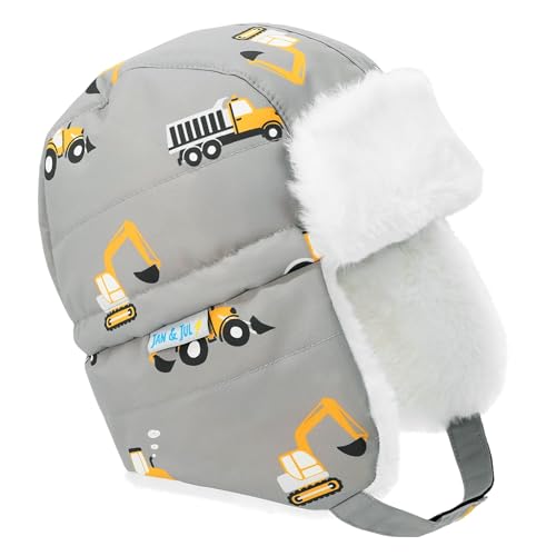 Image of JAN & JUL Waterproof Trapper Hat for Baby and Kids, Insulated Winter Hat with Faux Fur Lining