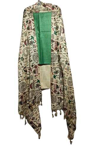 Image of STB-SILKTEXTILES BHAGALPUR Women's Cotton Silk Unstitched Salwar Suit Dress Material With Printed Dupatta | Dress Material For Women's & Girls