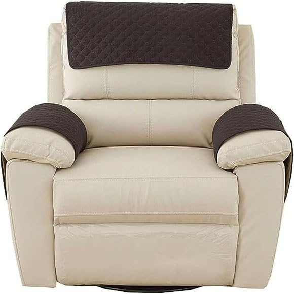 Sofa Armrest Cover Headrest Cover Recliner Chair Protector (Color: Noir, Size: 1 Seater Sofa/3-
