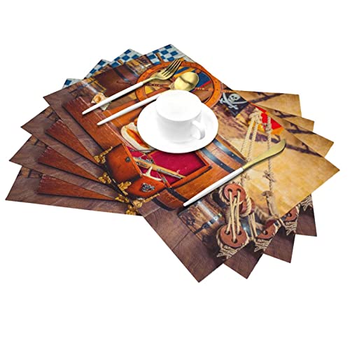Set de table pirate anti tache et chaleur pour protéger votre bois - 3
