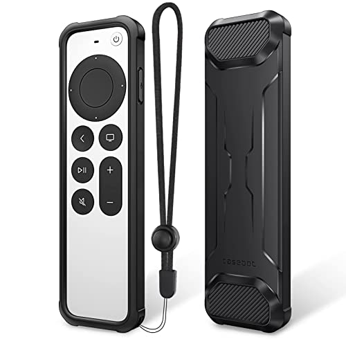 Fintie Protective Case for Apple TV Siri Remote 2021 2022 - Soft TPU Lightweight Anti Slip Shockproof Cover for for Apple TV 4K / HD Siri Remote Controller (2nd Gen / 3rd Gen), Black