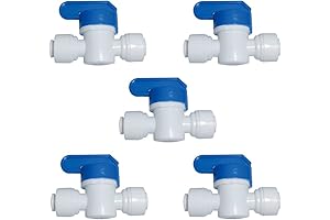 Malida 1/4" OD Tube Water Line Connector Quick Connect Ball Valve Water Purifiers Water Filter