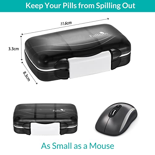Image of Fullicon Moistureproof Airtight Pill Organizer, Portable, 7 Compartment