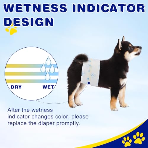 Image of XPCARE 50 Count Disposable Male Dog Diapers, Male Dog Wraps,Super Absorbent Leak-Proof Fit (X-Small) (Pack of 3)