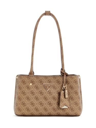 GUESS Damen Meridian Ii Shoulder Satchel Handtasche, Latte Logo