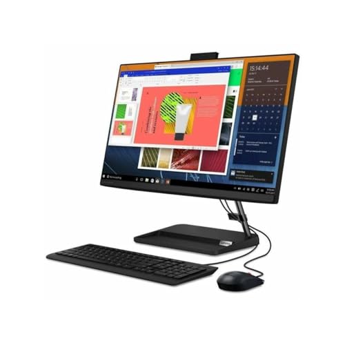 Image of Lenovo IdeaCentre AIO 3 - All-in-One Desktop - 23.8 inch FHD Touch Display - HD 720p Camera - Windows 11 Home - 8GB Memory - 512GB Storage - AMD Ryzen 5 5625U - Black - Mouse & Keyboard Included