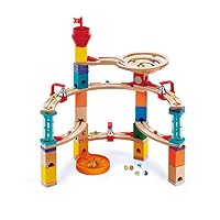 Hape Quadrilla Castle Escape Marble Run – Wooden Track Construction Set for Kids 4+ – STEM Learning Toy Compatible with Popular Building Systems