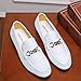 Men's Velvet Loafers, Mens Dress Shoes with Gold Chain, Classic Suede Loafers Slip-On Smoking Slippers, Penny Party Wedding Driving Shoes for Men, White