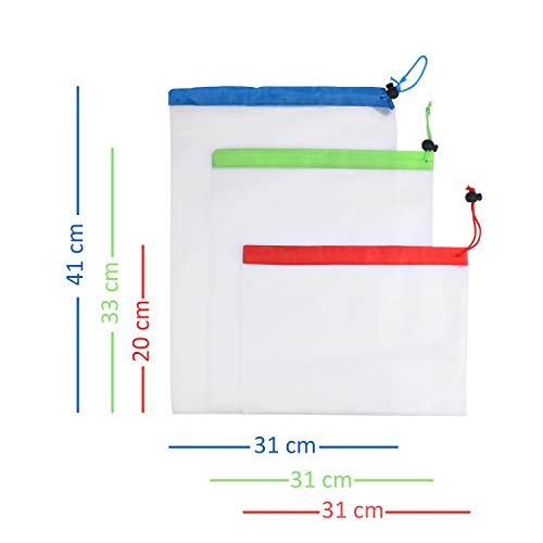 Kare & Kind Reusable Produce Bags 15 pcs - Multi-Sized Washable Mesh Bags - Zero Waste Eco-Friendly Net Storage for Grocery Vegetables Fruits Household Toy Small Items - Gift, Travel, Home - Image 5