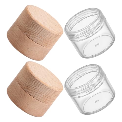 FRCOLOR Caja Pequeña para Joyas de Madera de Haya Natural Estuche Portátil para Anillos y Pendientes con Caja Transparente de 20 G Diseño Compacto Adecuado para Viaje y Almacenamiento