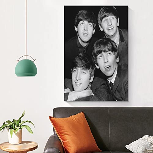LORGL Poster décoratif sur toile The Beatles – Pour chambre à coucher – 40 x 60 cm - Les Beatles, Paul McCartney, John Lennon, RIngo Starr, George Harrison LORGL Poster décoratif sur toile The Beatles - Pour chambre à coucher - 40 x 60 cm – Image 5