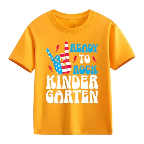 Yellow School Shirts for Girls for Boys and Girls in Spring Summer and Autumn 2D Personalized Grey (Yellow, 8-9 Years)2