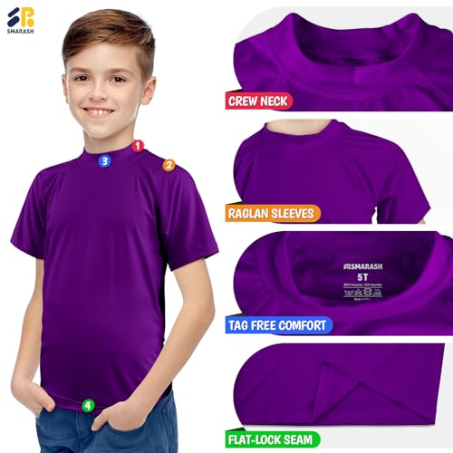 Image of Boy's UPF 50 Rash Guard Swim Shirts Short Sleeve Sun Protection SPF Fishing Surfing Water Beach Shirts Quick Dry