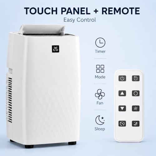 Image of 14000 BTU Portable Air Conditioners, 4-in-1 AC Unit with Cooling, Fan, Dehumidifier and Sleep Modes, for Rooms Up to 750 Sq.Ft, Remote Control, 24H Timer, Window Kit for Bedroom Apartment Dorm