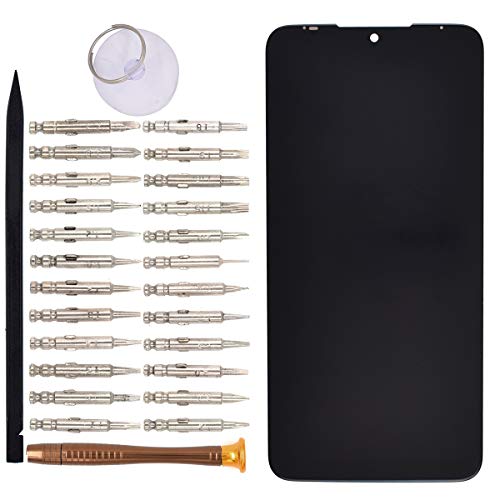 Image of Black Display LCD Touch Digitizer Screen with Adhesive Replacement for Motorola One Macro