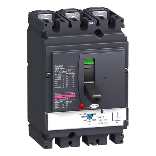 Disjoncteur à boîtier moulé LV429763 NSX100H MA 12.5A 3p3d 70kA pour protection moteur