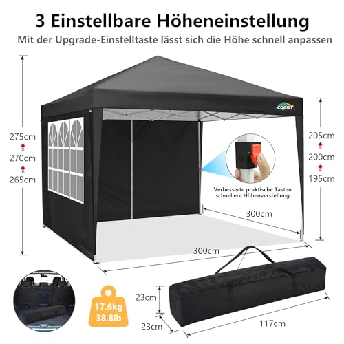 Portable 10'x10' Canopy Tent with 4 Sidewalls for Outdoor Parties