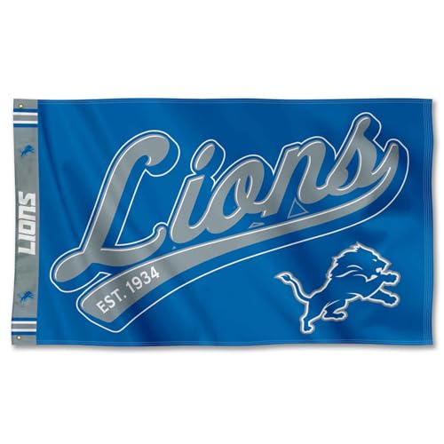 Detroit Lions Script Logo Premium Flag