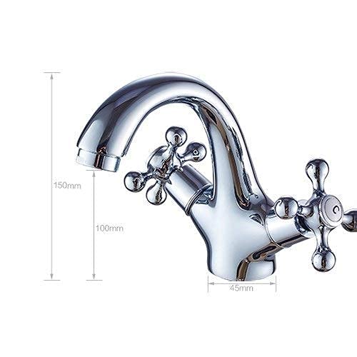 Mitigeur d'évier de salle de bain double levier eau chaude - 7