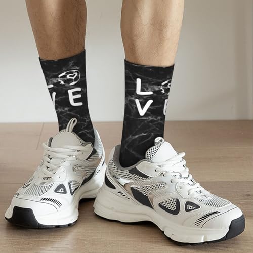 Love Soccer Unisex Cushion Crew Sock Soft Casual Mid-Calf Socks2