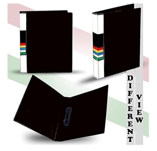 Eclet Raccoglitore ad anelli in plastica, formato A4, per certificati e documenti, per ufficio e certificati, in plastica, per documenti, confezione da 4