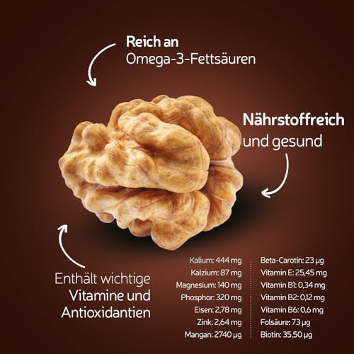 A’lucra Walnüsse in der Schale JUMBO 1 kg | Walnüsse aus Chile 34-36 mm | Knackige Walnüsse für gesunde Snacks & die Gourmet-Küche | Perfekt für deinen Nussknacker | Walnusskerne in Top-Qualität