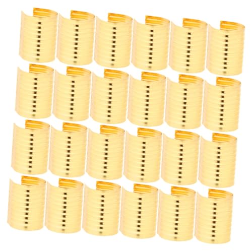 100pcs Rope Clip Buckle Bag Wallet Crimp Tube Beads Crimp Tubes Cylindrical Beads Jewelry Clamps Jewelry Making Finding Tassel Hat Leather Cord Buckle Leather End Crimp Iron Golden STOBOK