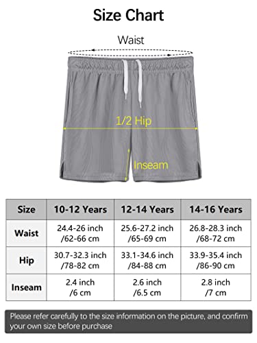 Resinta 5 Pack Youth Girls Mesh Shorts Basketball Shorts Quick Dry Running Shorts With Drawstring Pocket For Athletic Gym #TOP1