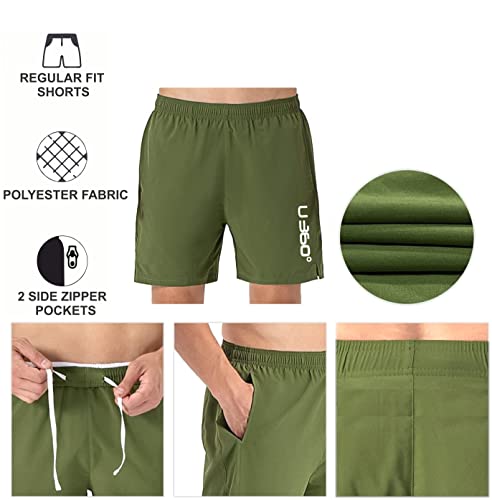 Image of Men's Workout Running Shorts Quick Dry Lightweight Gym Shorts with Zip Pockets S5Shorts