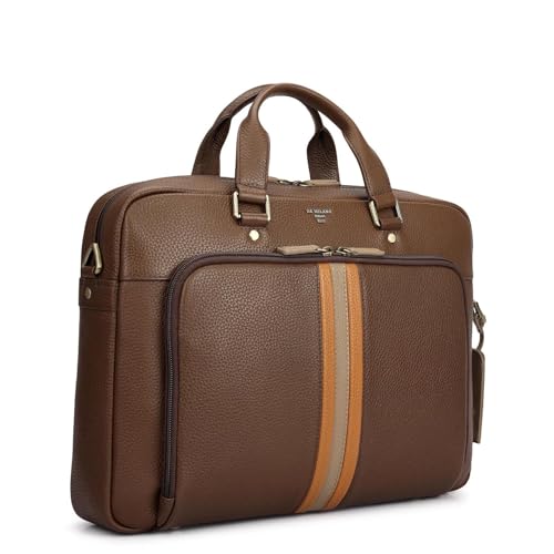 Image of Da Milano LeatherLaptop Bag for Men & Women | Laptop Messenger Bag | Fits Up To 15 inch Laptop | Ideal for Office Purpose (10122)
