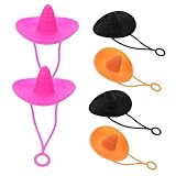 SAFIGLE 6個シリコン製カウボーイハット形状ストローカバーキャップ 再利用可能で密封性抜群 飲み物のこぼれ防止 防塵ストローキャップ ア