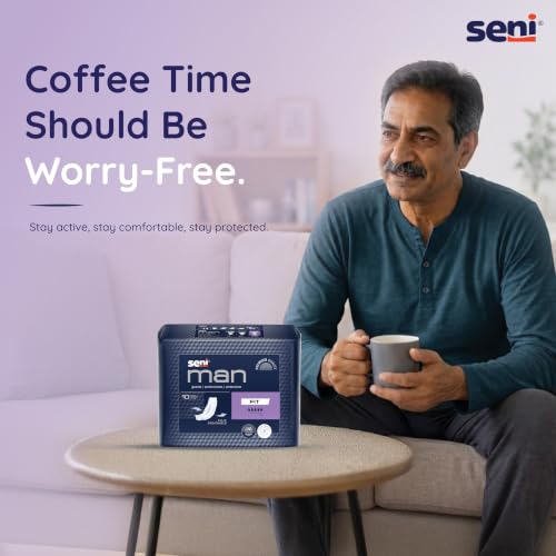 Image of Seni Man Premium Bladder Control Guards Fit Pads - 10 Pieces | Comfort & Soft | High absorbency | Odor control | Skin Friendly