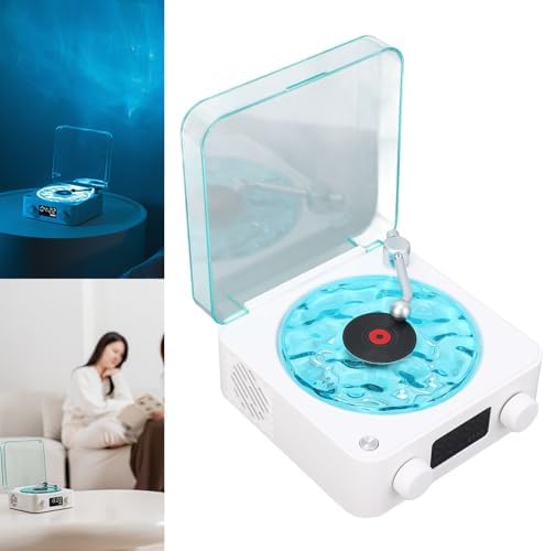 Leftwei Waves Bluetooth Speaker Portable, White Noise Record Player Speaker with Ocean Waves Rain Sounds, Adjustable Ambient Lighting 360 Surround Sound for Office Home - 3