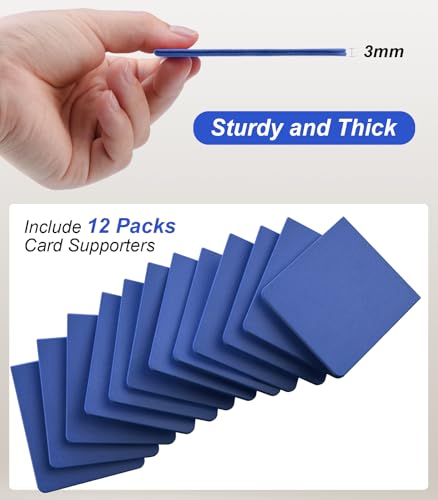 Image of TiMOVO Trading Card Dividers for Commander Deck Boxes with Built-in Slots, 12 PCS Card Supporters Separator for MTG TCG Sports Cards Organizer Box, 2.91x3.35in, Blue
