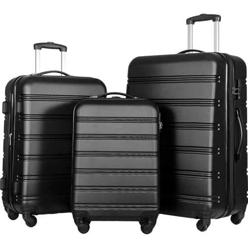 3 Piece Hardside Luggage Set Spinner Suitcase with TSA Lock (20