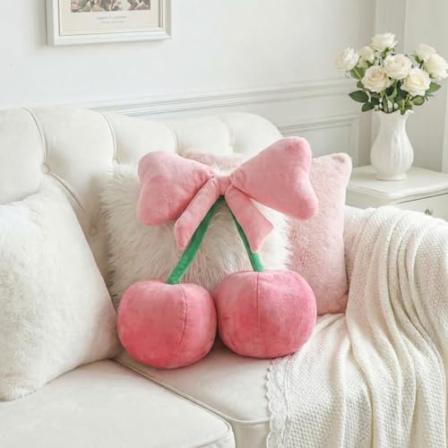 Bow Cherry Coquette Pillow