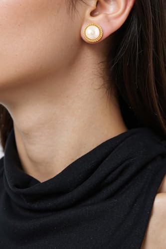 18K Gold Plated Pearl Earrings for Women, Cubic Zirconia Stone Simulated Set Diamond Earrings, Gift for Mom Daughter Sister, Anniversary Birthday Gift, Lightweight Hypoallergenic Jewelry2