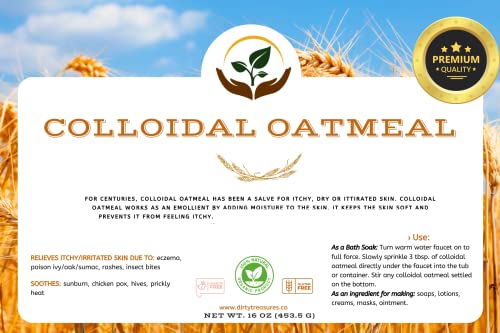 Dirty Treasures Organic Colloidal Oatmeal | Oatmeal Bath | Soap Making Colloidal Oatmeal |16 Oz #TOP4