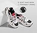 LUCKY STEP Men's Mesh Breathable Fashion Sneakers Non Slip Comfortable Running Shoes Lightweight Casual Workout Tennis Shoes(11 M US Black/White/Red)