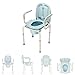 mefeir 450 LBS Drop Arm Bedside Commode Chair, Adjustable Height Toilet Seat with Safety Steel Frame & 8 Quart Pail, Tool-Free Assembly for Homecare Use