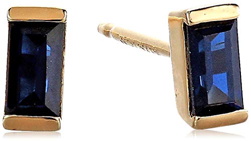 Amazon Essentials 18K Yellow Gold Plated Sterling Silver Baguette Stud Earrings (previously Amazon Collection)