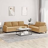DYRJDJWIDHW sofás pequeños,sofás Cama,Sofa Gaming,Sofa Hinchable Camping,Juego de sofás con Cojines 2 Piezas Terciopelo marrónAdecuado para salón, Dormitorio