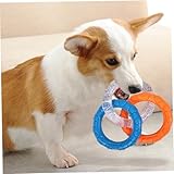 Hundering-Spielzeug für Training und Zahnreinigung, Kauspielzeug für Hunderinge aus Gummi mit 3 farbigen Ringen, interaktives, unzerstörbares Hundespielzeug für kleine, mittelgroße und große Hund