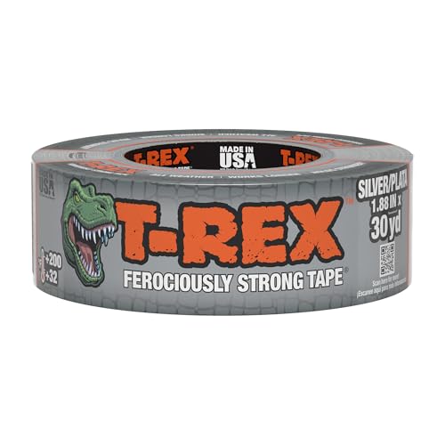 T-REX Tape Heavy Duty Duct Tape with UV Resistant & Waterproof Backing for Ferociously Strong Repairs, 1.88' x 30 yd, Gunmetal Gray, 1 Roll