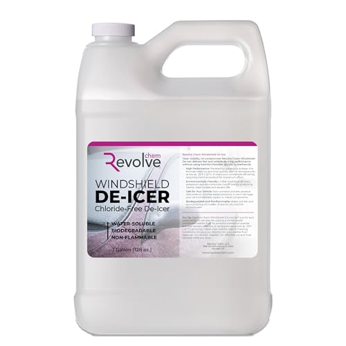 REVOLVE CHEM Windshield De-Icer - 1 Gallon - Chloride-Free Formula for Fast Ice & Snow Removal - No Residue, Non-Corrosivwe, Winter-Grade, Ready-to-Use