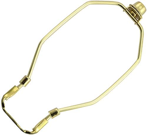 DZS Elec 1PC 7 Inches Brass Lamp Harp With Light Base and Lamp Shade Lamp Finial for Table/Floor Light Fitting UNO Fitter Adapter Converter Finial Set