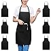TRENDBOX 6 Pack Aprons for Women Men (Full Adult Size) Black Kitchen Aprons with 2 Pockets Durable Personalized Aprons for BBQ Kitchen Cooking Baking Crafting Restaurant