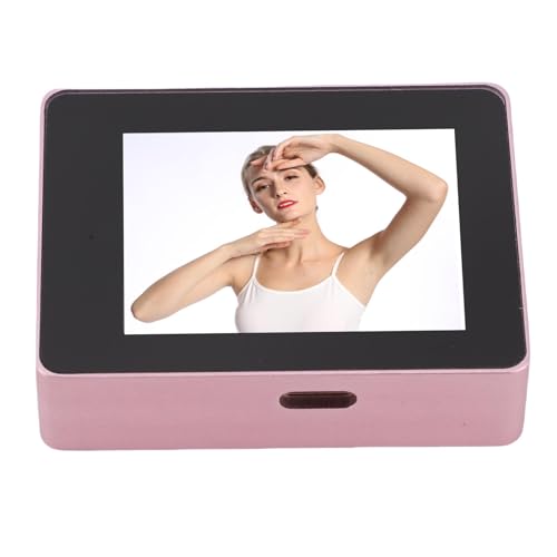 Gedourain Pantalla Selfie Magnética Inalámbrica Pantalla Clara para Vlog Transmisión en Grabación de Video Cámara Trasera, Soporte Ligero Portátil iOS para Creadores de Contenido (Rosa)