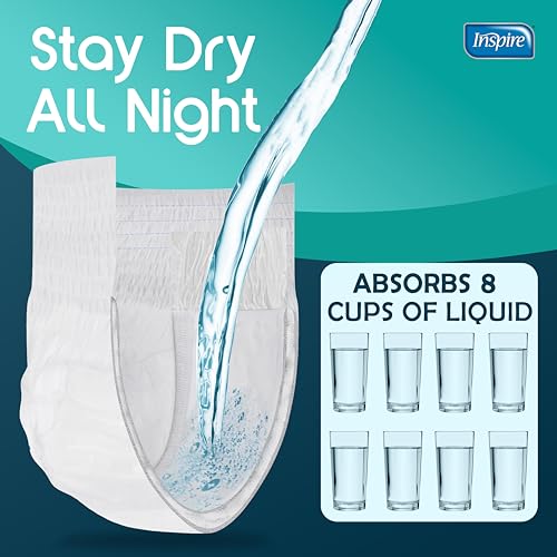 Image of Inspire Adult Diapers Women or Men - MAX Absorbency | Our Most Absorbent and Dry, Incontinence Underwear for Women or Men | Leak Proof Diaper Overnight or Daytime for Heavy