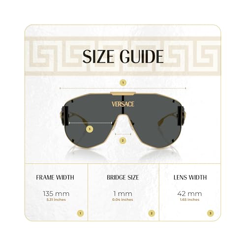 Versace VE2268 64MM Shield Sunglasses For Men +BUNDLE with ACCESSORY EYEWEAR KIT4